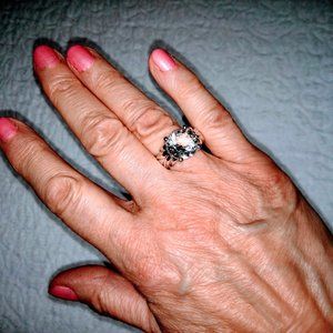 Ring - Giant Green Ice CZ Stone/Sterling Silver